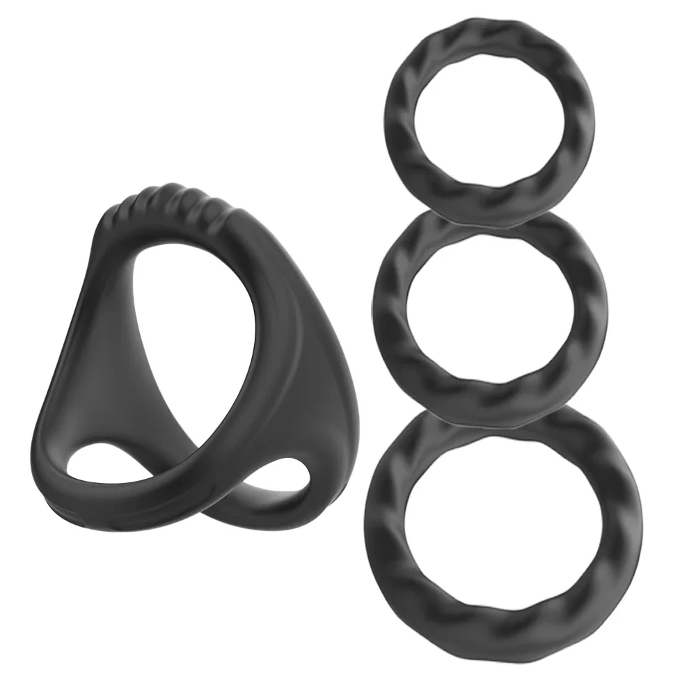 Penis Ring Silicone Ejaculation Delay Cock Rings Dick Erection Cockring Male Chastity Adult Sex Toys For Men Lock Sperm Trainer