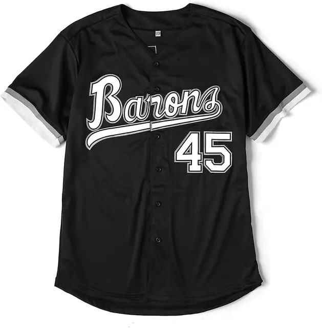 45 Barons White Pinstripe Jersey – Birmingham Barons