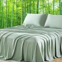 100% Organic Bamboo Bed Sheet Set 4/6 Pieces Silky Bedding Sets Hotel Luxuriously Soft Fitted Sheet Flat Sheet Pillowcase Solid 2