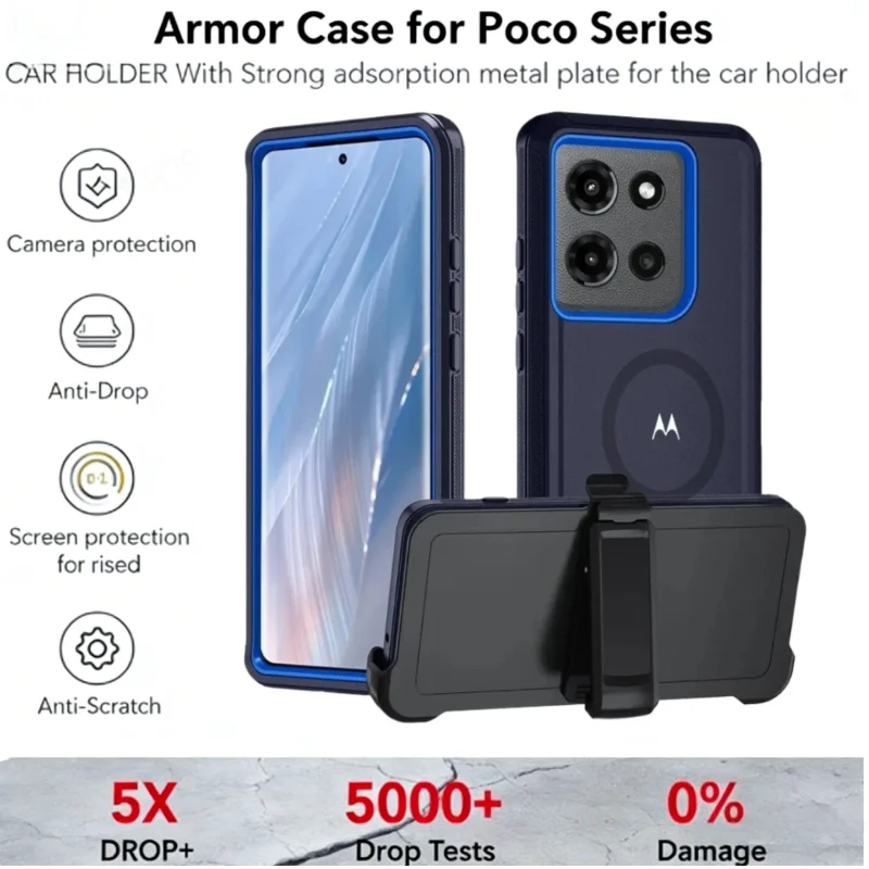 Heavy Duty Shockproof Defender Case with Belt Clip