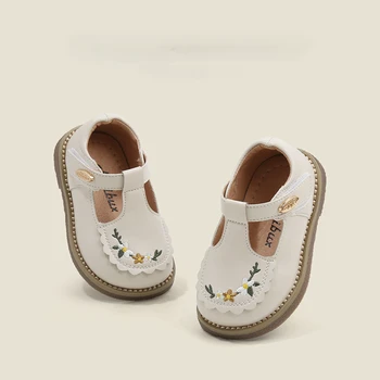 여아용 가죽 신발, 아기 워킹화, 공주 샌들
