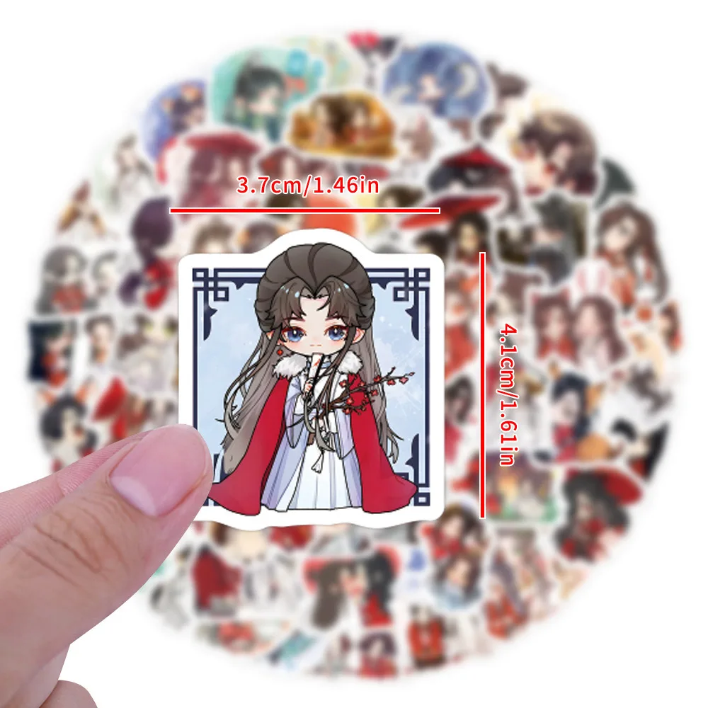 10/100개 애니메이션 천관치푸 스티커 천상의 축복 시에 리안 화청 코스프레 데칼 노트북 전화기 기타용