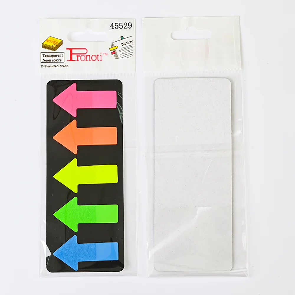 Schede indice al neon con freccia Note adesive autoadesive per la marcatura di pagine Adesivi per note adesive scrivibili impermeabili Quaderni scolastici - immagine 2