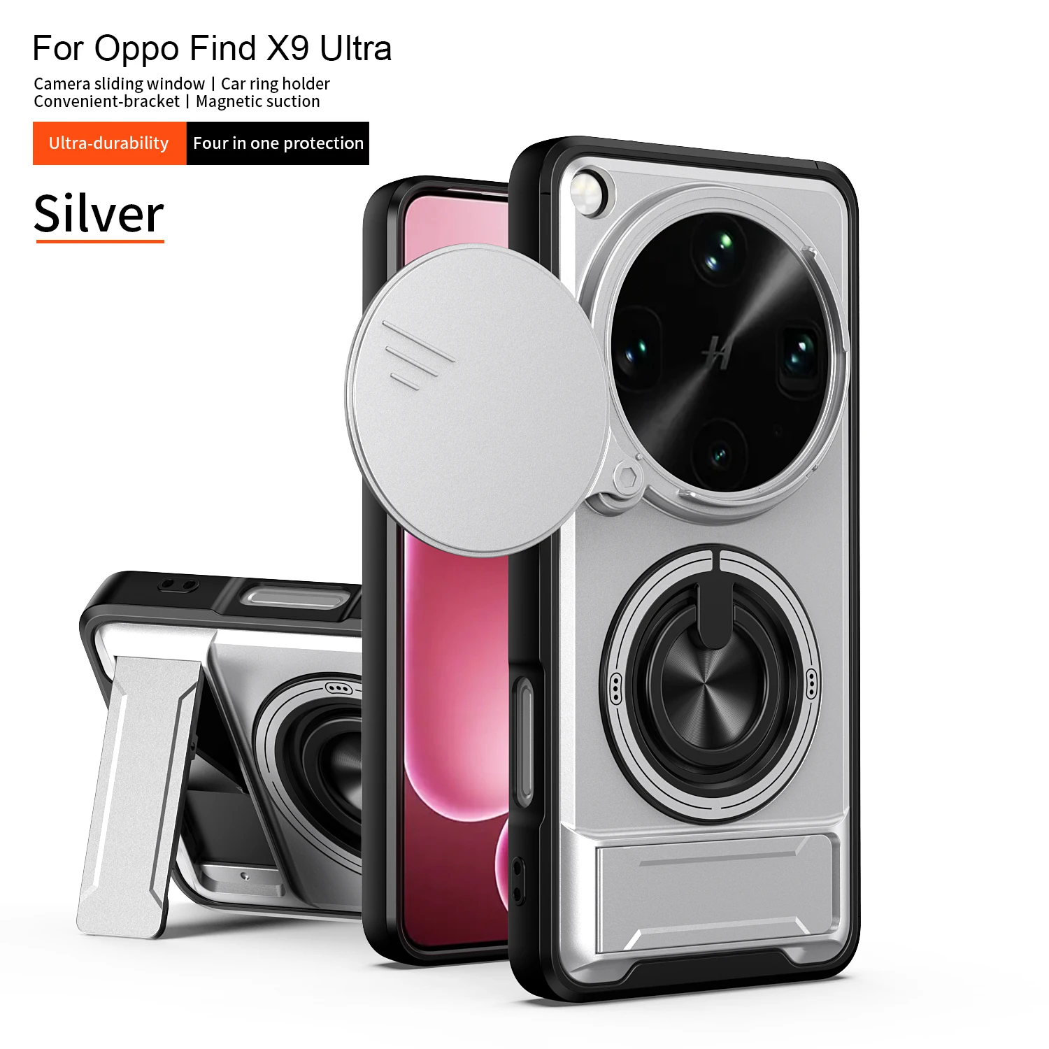 Enhanced Magnetic Fold Holder Military Armor Case with Camera Protection
