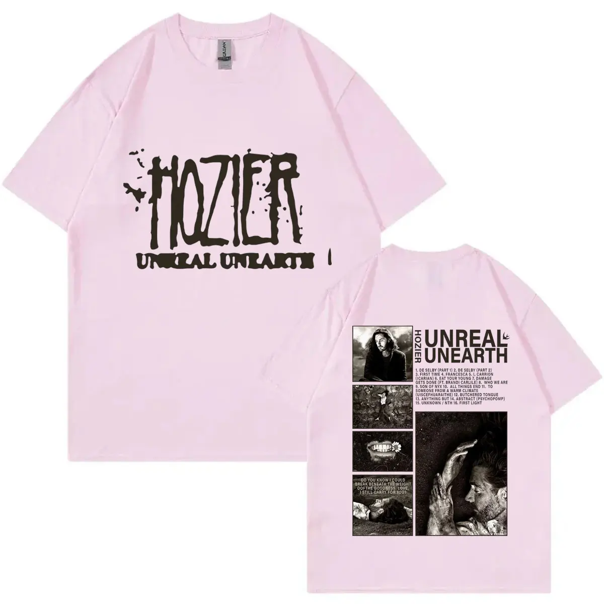 T-shirt Manches Courtes pour Homme et Femme, avec Imprimé Singer Hozier Unreal Unearth, Tendance Rock, Hip Hop, Vintage