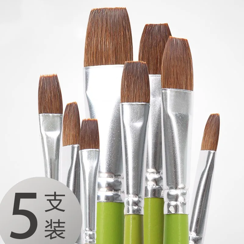 6pcs gouache oil painting acrylic brush 1/3/5/7/9/11 watercolor brush Brush for beginner students