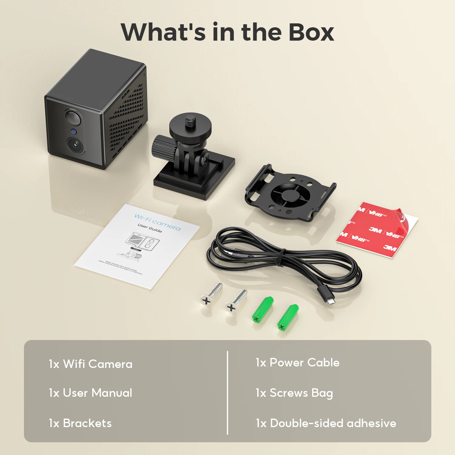 5MP Mini Wifi Camera Built-in 2400mAh Rechargeable Battery Indoor Human Detect 5