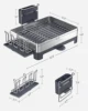 SONGMICS Large Dish Drying Rack, Premium Stainless Steel Dish Rack with Rotatable Spout, Fingerprint-Resistant Dish Drainers 6