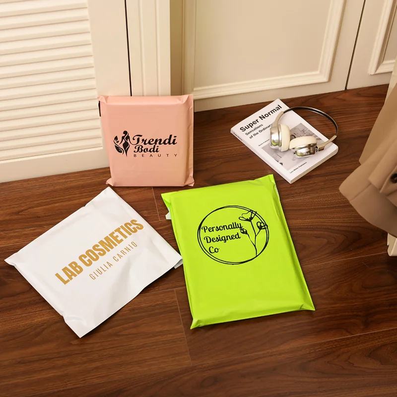 100 plastic courier bags, colored packaging bags, polyethylene mailing bags, parcel shipping and storage bags, with printed logo 2