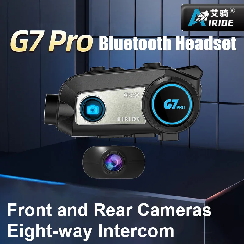 Bluetooth-гарнитура AIRIDE G7 PRO на шлем для мотоциклов, 2K Bluetooth-гарнитура AIRIDE G7 PRO на шлем для мотоциклов, 2K