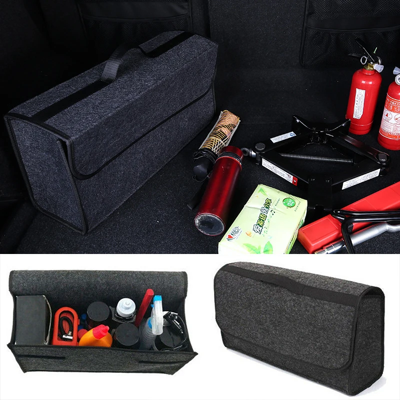 자동차 보관 가방 자동차 트렁크 주최자 블랙 안티 슬립 구획 부팅 보관 주최자 도구 소프트 펠트 보관함 액세서리
