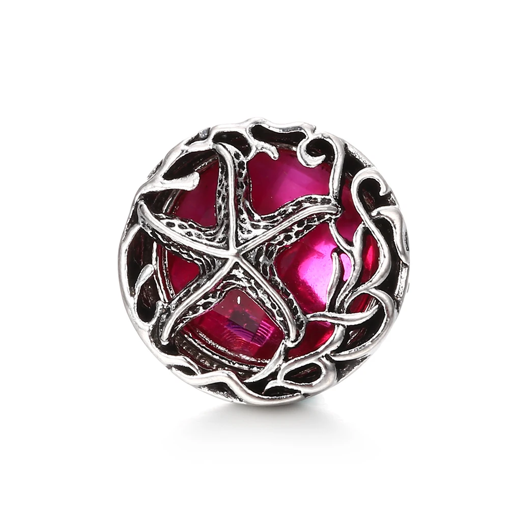 15pcs Colorful Crystal Starfish 18mm Snap Button Fit Snaps Bracelet  Necklace DIY Charms Jewelry