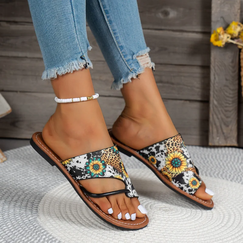 Women Flip Flops Bohemian Flat Shoes for Women Summer Fashion Clip Toe Gladiator Slippers Female Plus Size Soft Beach