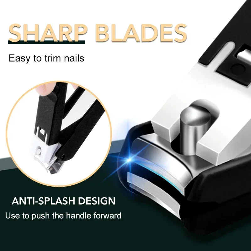 Stainless Steel Nail Clippers Magnifying Glass Toenail Fingernail Trimmer Elderly Children Nail Cutter 1Pc