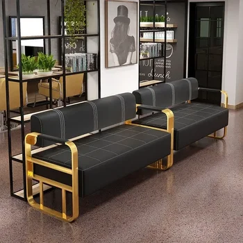 Reception dell'ufficio, divano di piccole dimensioni di lusso leggero, parrucchiere, sedia d'attesa, salone di bellezza per abbigliamento, parrucchiere, area lounge, divano 1
