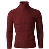 Autumn and Winter New Men's High Neck Pullover Long Sleeved Fashionable Striped Knitted Sweater Warm and Casual Slim Fit Outfit 2
