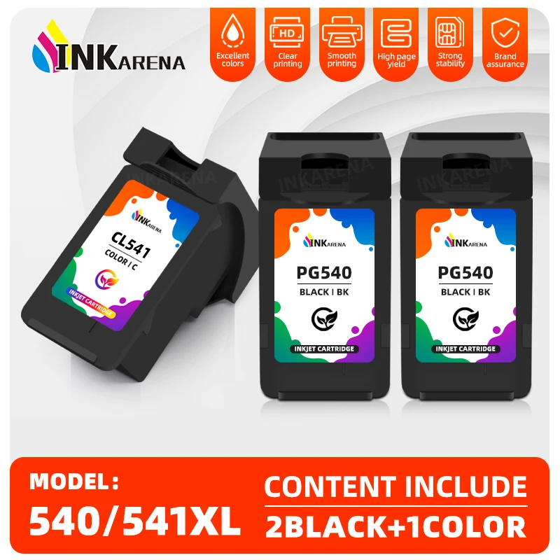 Cartucce D'Inchiostro Inkarena Riprodotte 540Xl 541Xl Pg540 Cl540 Compatibili Per Canon Mx475 Mx525 Mg3650 Mg3600 Mg3250 Mg2150