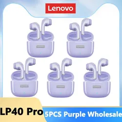 Wireless Bluetooth Earbuds with Mic and Touch Control - Waterproof Sport Headphones (LP40 Pro Purple 5)