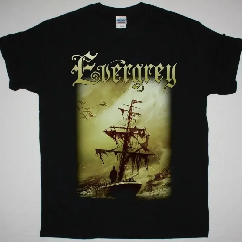 Фото Новая Черная футболка EVERGREY THE ATLANTIC, футболка унисекс TE6219 с длинными или короткими рукавами №1