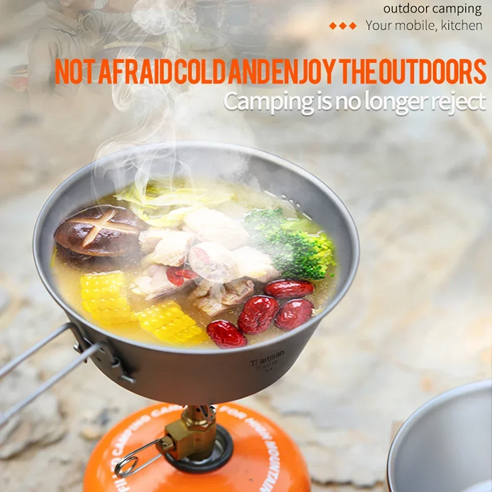 메쉬 백이 있는 캠핑 그릇, 티타늄 시에라 컵, 초경량 접이식 그릇 냄비, 하이킹 피크닉 야외 식기, 300ml, 450ml, 1 개