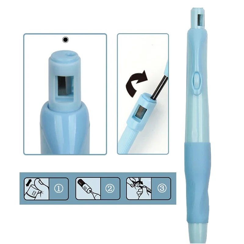 0.5/0.7/0.9/2.0mm Cute Dolphin Mechanical Pencil Correct holder Pencil 2B Lead Student Writing Drawing Supply School Stationery 4