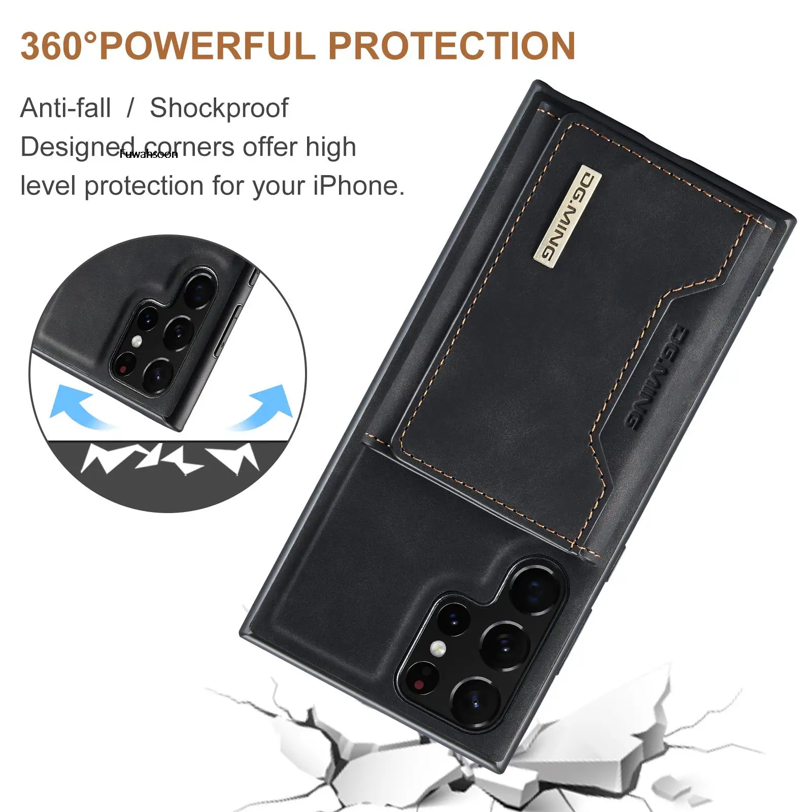 2 In 1 Magnetic Detachable Leather Wallet Samsung Case