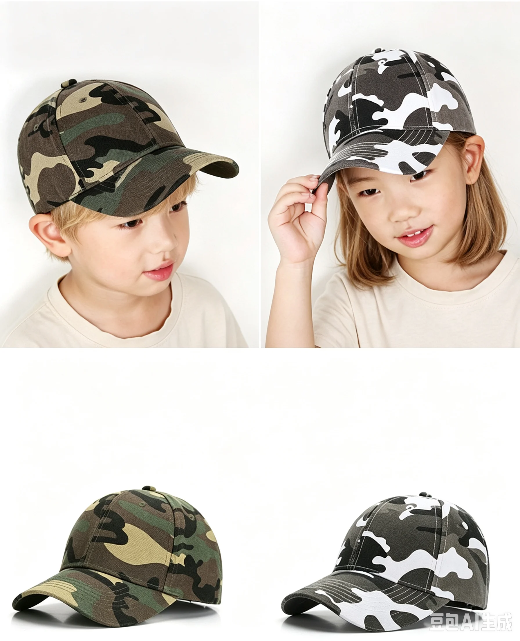 3–8 Jahre alte Kleinkind-Baseballmütze für Jungen und Mädchen, superweiche Kinder-Tarnmuster, Kinder-Hysteresenkappen