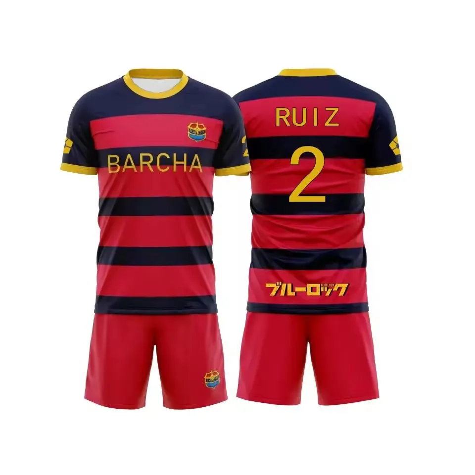 Anime # Set Costume Cosplay BACHIRA 8, Maglia da Calcio FC Barcha, Costume SO RUIZ, Uniforme da Calcio PICASSO con Stampa 3D - immagine 6