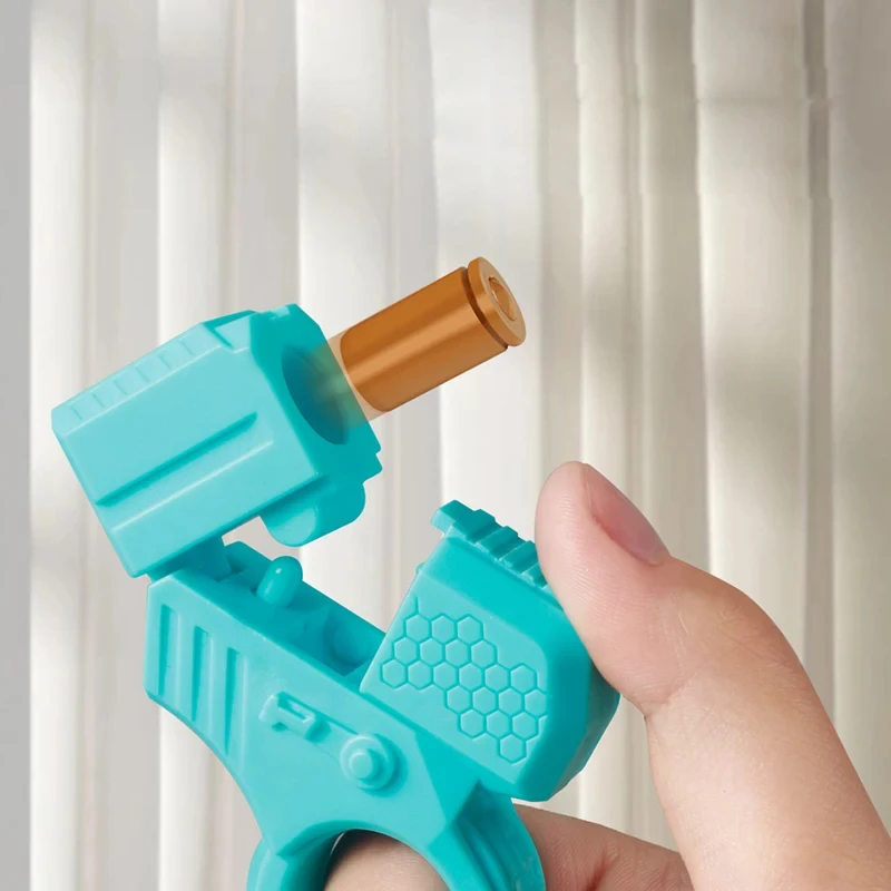 Fidget Toy New Mini Gun Shell Ejected Can Launch Decompression EDC Finger Ring Pistol Fidget Spinner Ratchet Anxiety Stress Relief Toy Guns fidget toy sensory fidget toy anti stress toy finger sensory toy