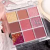 Summer 9 color eyeshadow palette: Orange brown, pink and gold, matte shimmer effect, lasting makeup, keep glitter rose Eyeshadow 1