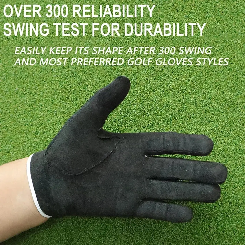 Men's Golf Glove Rain Grip Both Left and Right Hand Value 1 Pair for Hot Wet Weather Fit Size Small Medium Large XL XXL