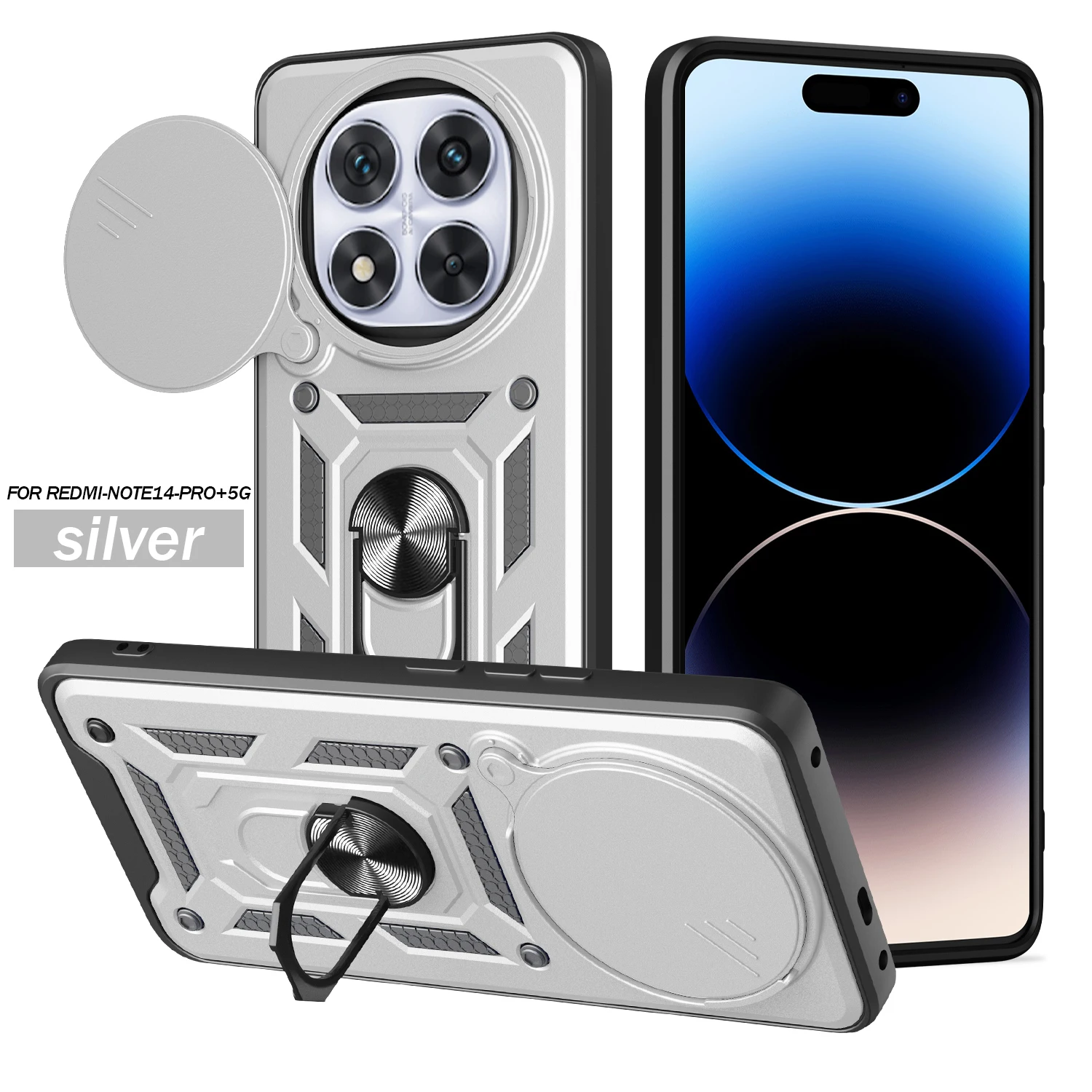 Armored Protective Phone Case with Magnetic Ring and Camera Guard