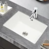 Bathroom Sink with Overflow Humanized Design Smooth Edges Build To Last Bathroom Sink for Bathrooms/Lavatories/Restrooms 4