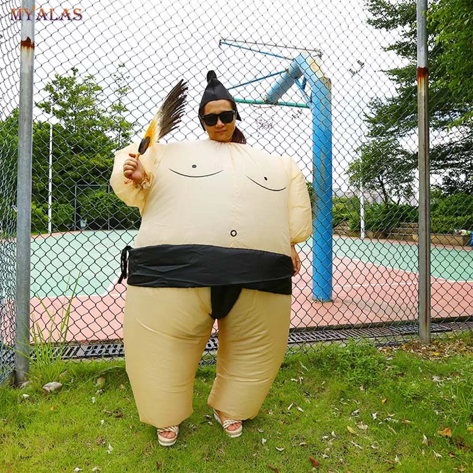 Inflatable Sumo Wrestler Costume Suit Unisex Blow up Party Fat