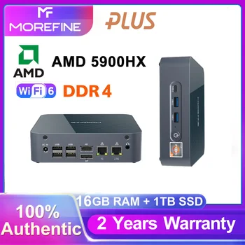 MOREFINE S500 + AMD Ryzen 미니 PC, 듀얼 LAN NVMe SSD, 게임용 PC, HD DP, C타입, WiFi 데스크탑 컴퓨터, R9, 5900HX, R7, 5625U, Windows11 Pro