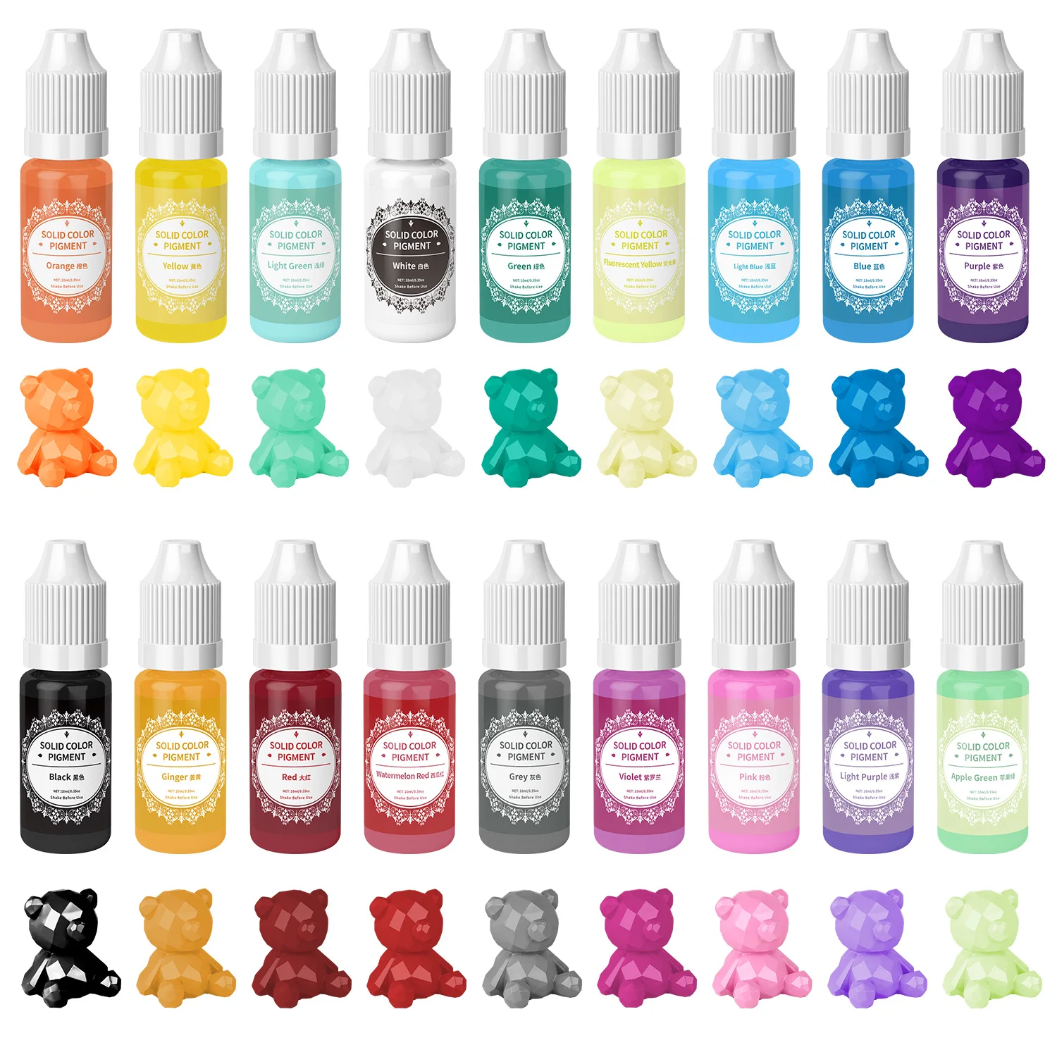 Epoxy Resin Pigment 30Color 10ml Liquid UV Resin Dye Transparent Colorant DIY Art Jewelry Making Supplies epoxy resin pigment