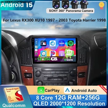 Para Lexus Harrier RX300 XU10 1997 - 2003 4G LTE DVD DSP Autoradio QLED Android 15 Multimedia GPS Radio de coche Qualcomm BT Estéreo 1