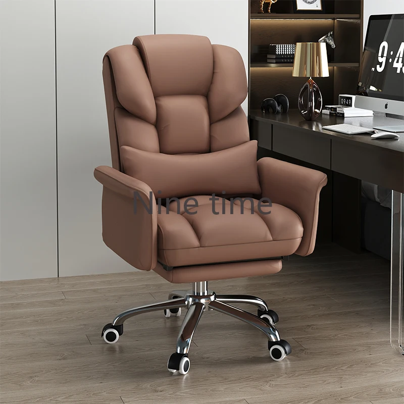 

Vintage Leather Office Chairs Design Ergonomic Wheels Support Office Chair Cushion Professional Silla Plegable Home Furniture