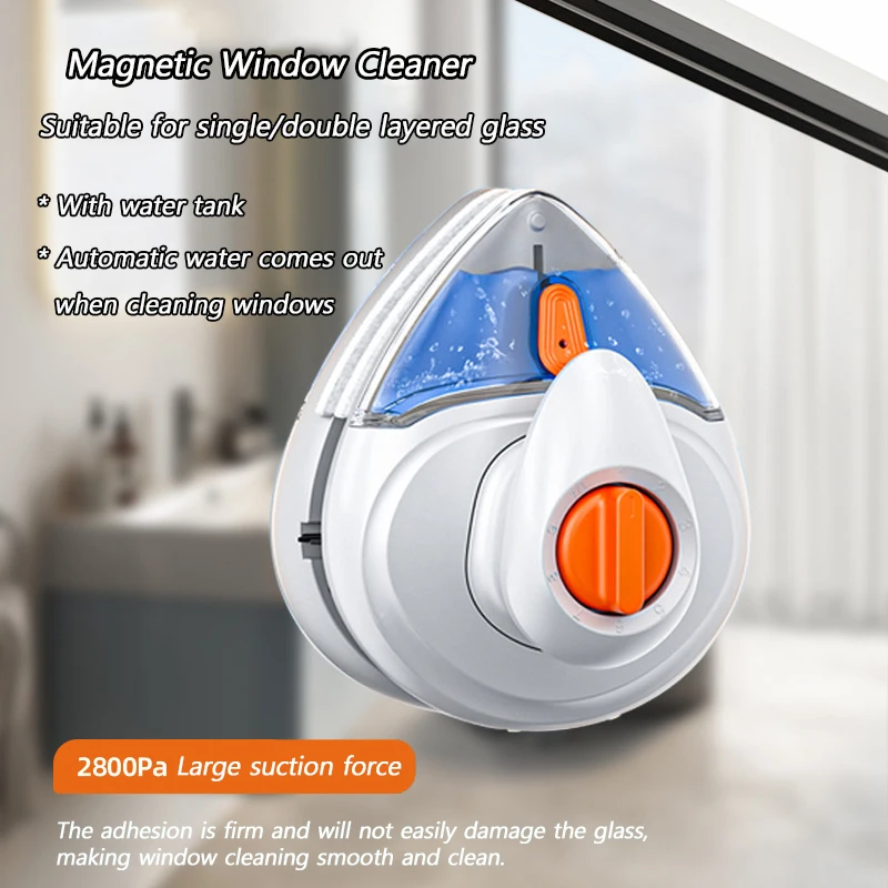 Window Cleaning Brush Magnetic 5-25mm Double-Side Automatic Water Discharge