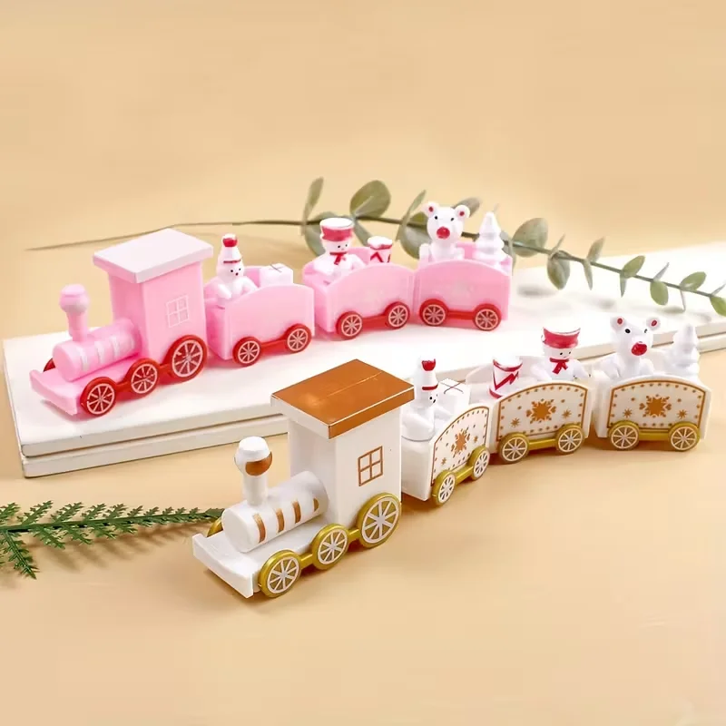 Christmas Train Merry Christmas Decorations for Home 2025 Xmas Plastic Train Ornament Navidad Gifts 2026 New Year Party Decor
