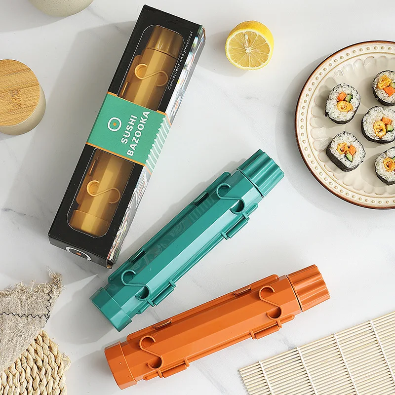 Easy Sushi Maker Striped Sushi Mold Gimbap Making Machine Kitchen Supplies Laver-Wrappedrice Rice Roll Kimbob Making Tool Set