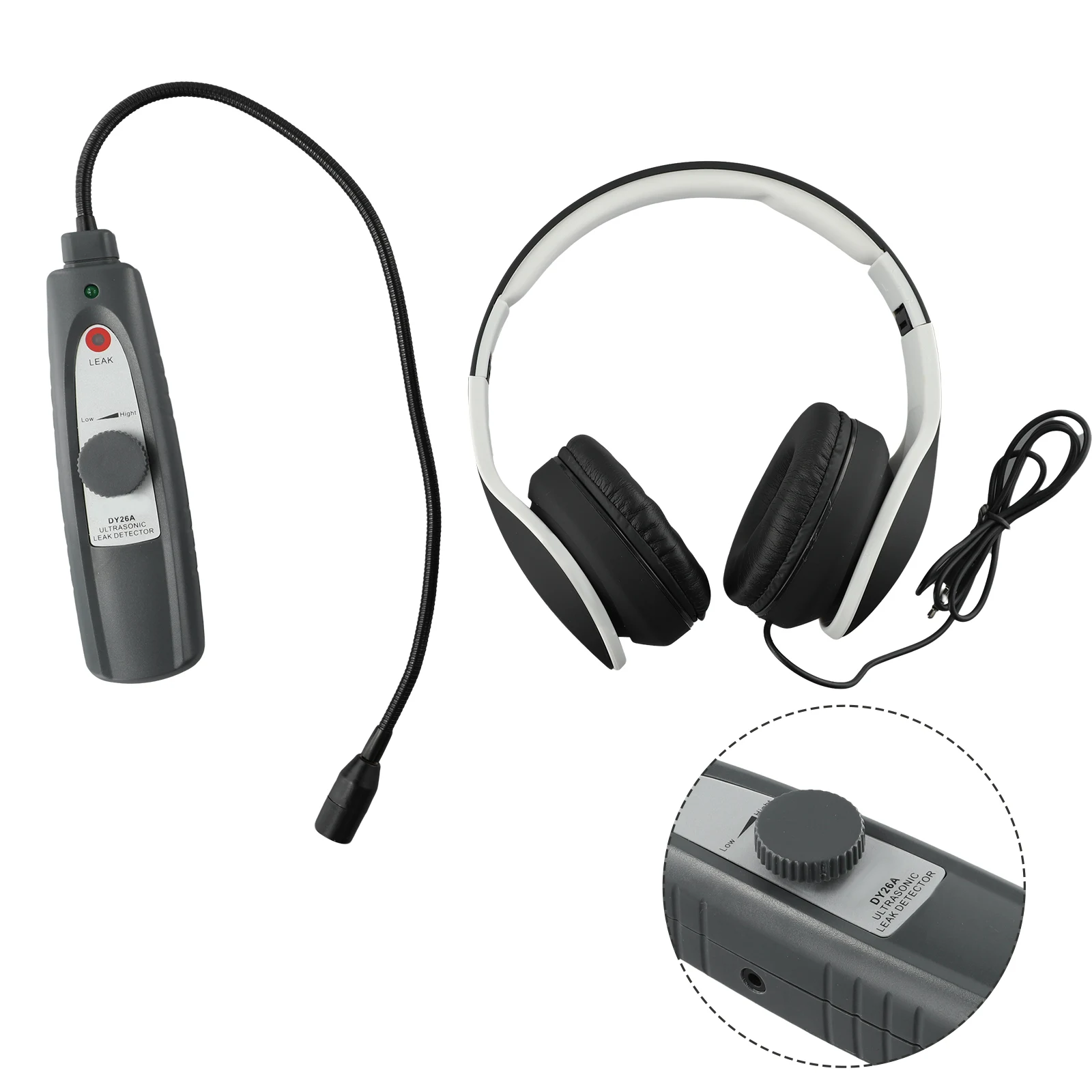 

Leak Detector Determine Meter Tools Automotive Light Weight Noise Finder Ultrasound With Headphone 1 PC 171*43*38mm