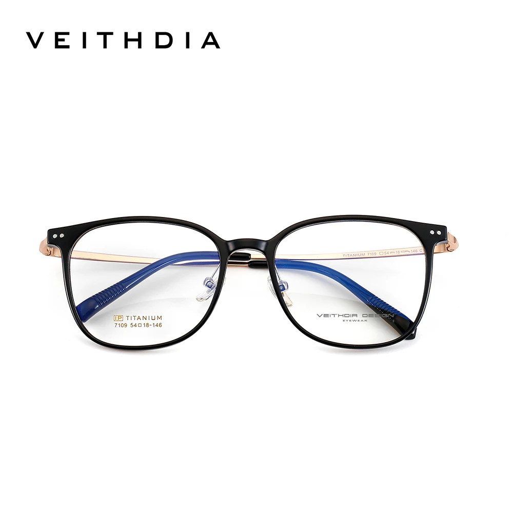 VEITHDIA Glasses Optical Titanium+TR90 Frame Customizable Prescription Lenses Eyeglasses Men Women Myopia Computer Eyewear V7109 4