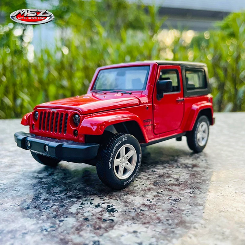 MSZ 1:32 jeep wrangler alloy car model children's toy car die-casting boy collection gift pull back function