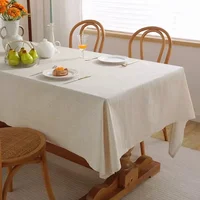 Linen Cotton Washable Tablecloth for Wedding Home Party Dining Banquet Decoration Flax Fabric Table Cloth Luxurious Table Cover 2