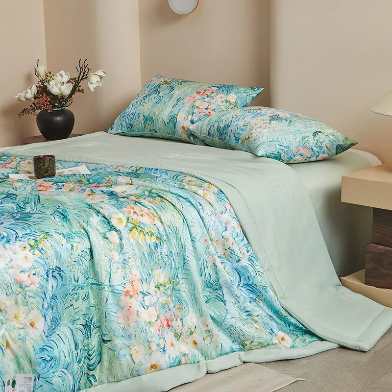 1pc Skin-friendly Quilts Soft Duvet Single/Double/Queen Size Comforter Quilted Blanket Home Bedspread 여름이불 (No Pillowcase)
