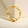 4mm Stainless Steel Ring For Women, Classic High Polish Wedding Engagement Jewelry 3