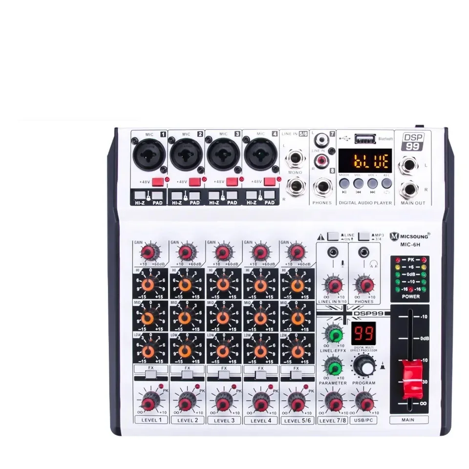 

8-channel Audio Mixer Mixing Console DJ Controller Audio Console Mixer Built-in 99 DSP