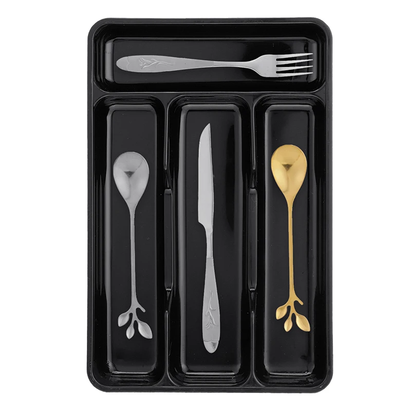 Description Picture 4 of itemCutlery Organizer Box Separation Storage Box Tableware Drawer Organizer Eco-Friendly PP Kitchen Spoon Knife Cutlery Tray Holder