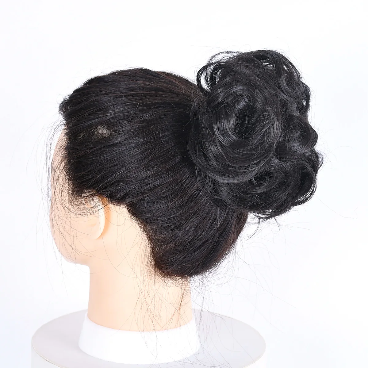 Bun Hairpieces Jeedou Synthetic Messy Hair Bun Chignon Donut Pad Elastic Hair Rope Rubber Band Hairpiece bun hairpieces